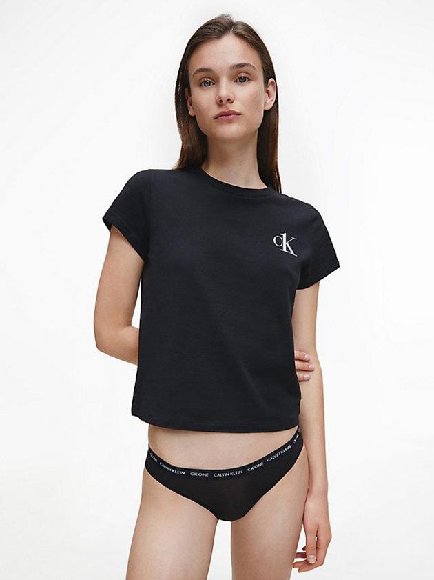 Calvin Klein USA Lounge - CK One Womens T-Shirt Black 0451672-UX